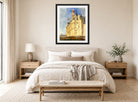William Callow Print, Chateau d’Ecouen (1833) displayed above a bed