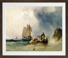 William Callow Print, Entering Harbour (1842) in a brown frame
