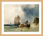 William Callow Print, Entering Harbour (1842) in an oak frame