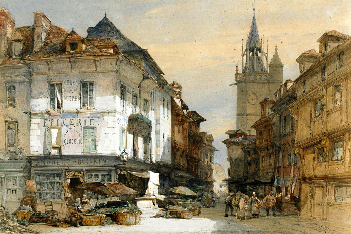 William Callow Print, Evereux, France (1855) as an unframed print