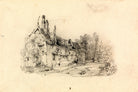 William Callow Print, Farmhouse with Church in Distance as an unframed print
