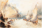 William Callow Print, Fishing Boats off a Rocky Coast (1833) as an unframed print