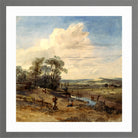 William Callow Print, Landscape after Wynants (in the Louvre) in a light grey frame