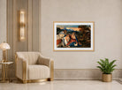 William Callow Print, Madonna with a Rabbit displayed in an Art Deco interior