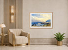 William Callow Print, Menton, France displayed in an Art Deco interior