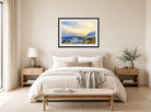 William Callow Print, Menton, France displayed above a bed