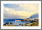 William Callow Print, Menton, France in a light grey frame