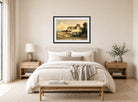 William Callow Print, Mill at Charenton displayed above a bed