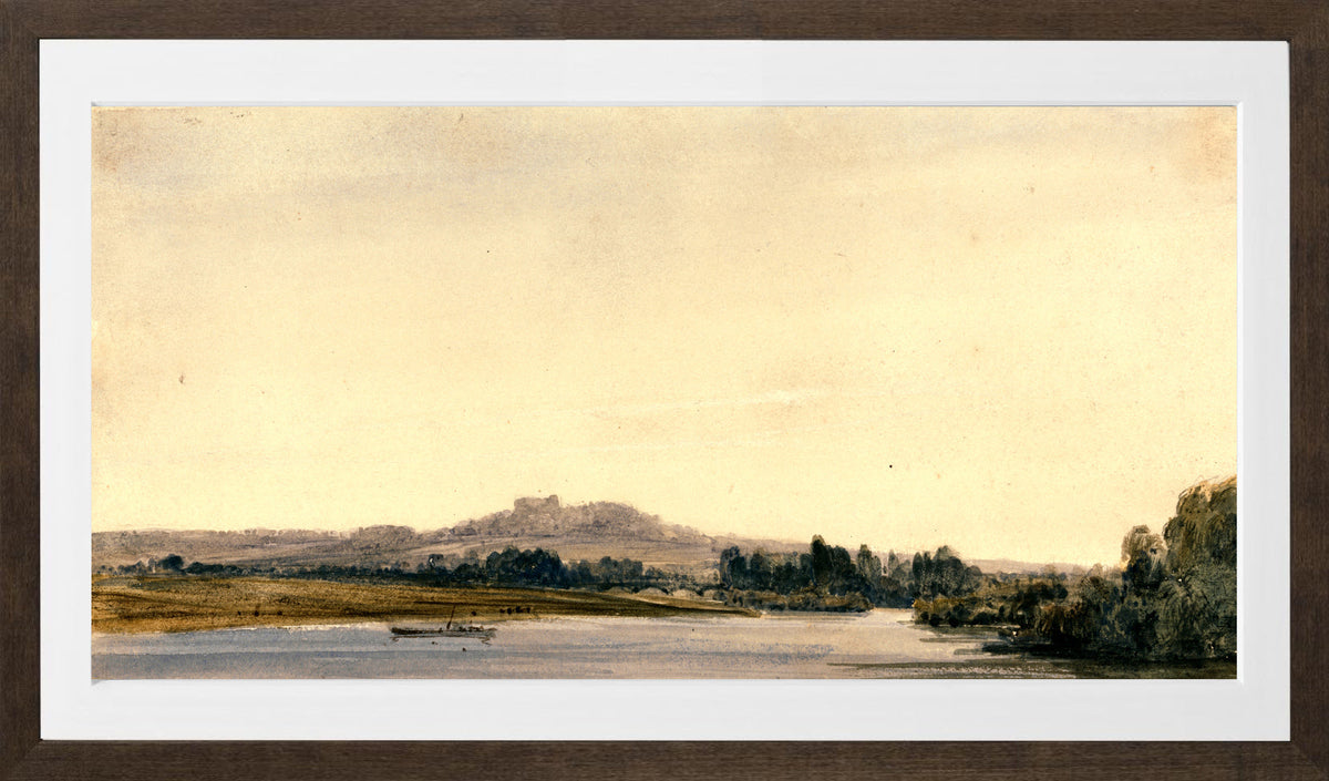 William Callow Print, Mont-Valérien from Bois de Boulogne (1834) in a brown frame