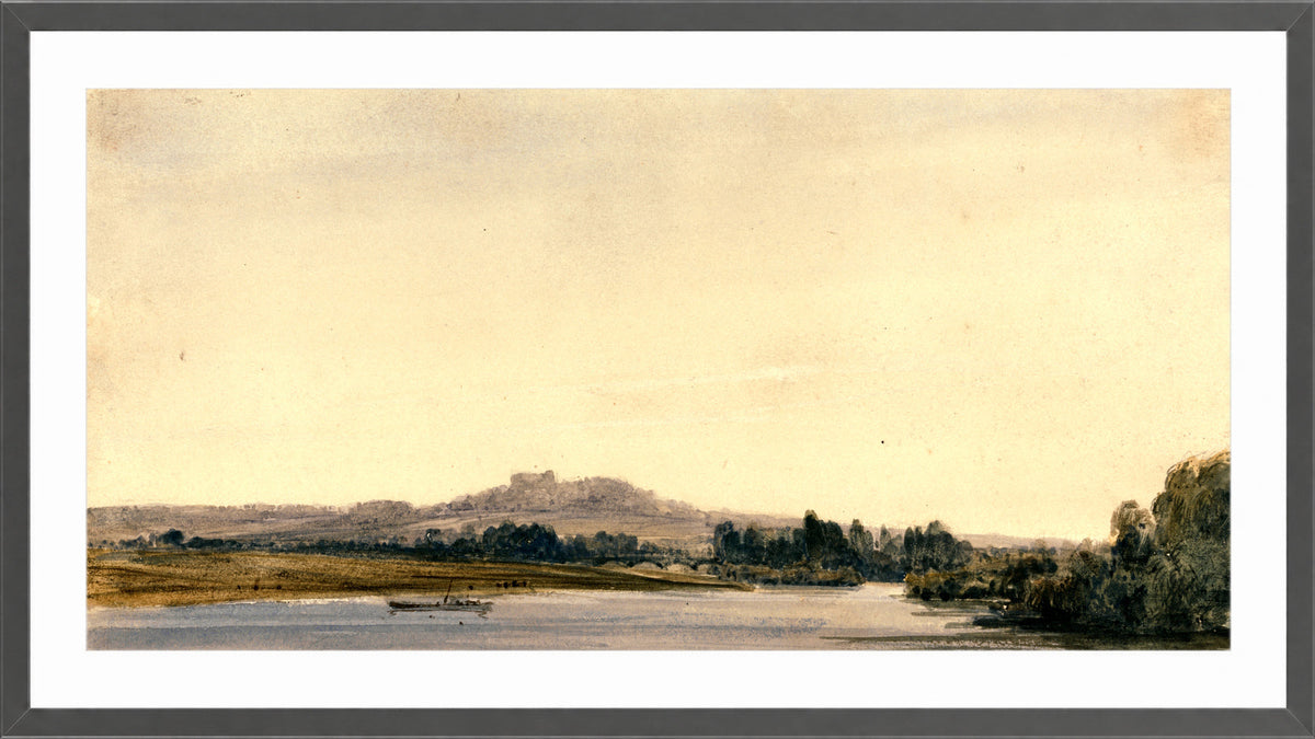 William Callow Print, Mont-Valérien from Bois de Boulogne (1834) in a dark grey frame