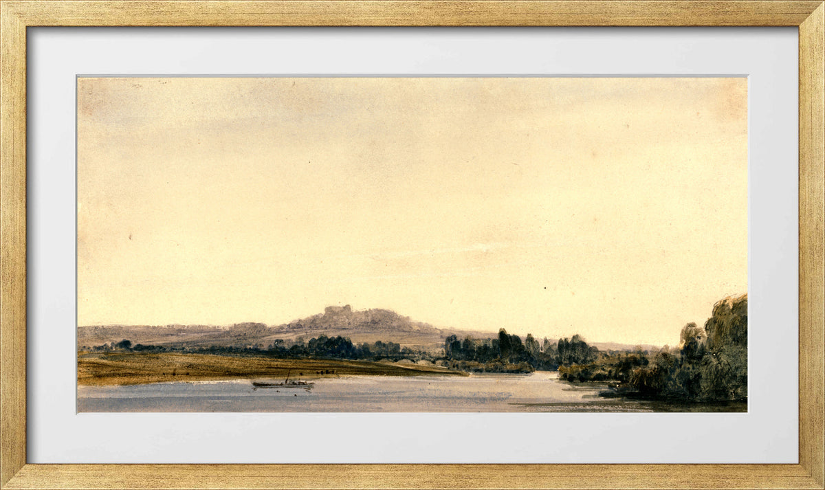 William Callow Print, Mont-Valérien from Bois de Boulogne (1834) in a gold frame