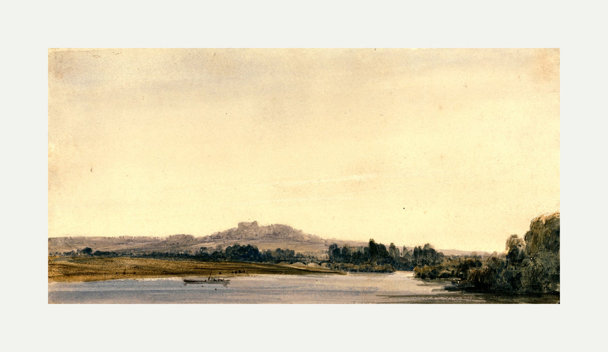 William Callow Print, Mont-Valérien from Bois de Boulogne (1834) with an off-white border for rolled canvas