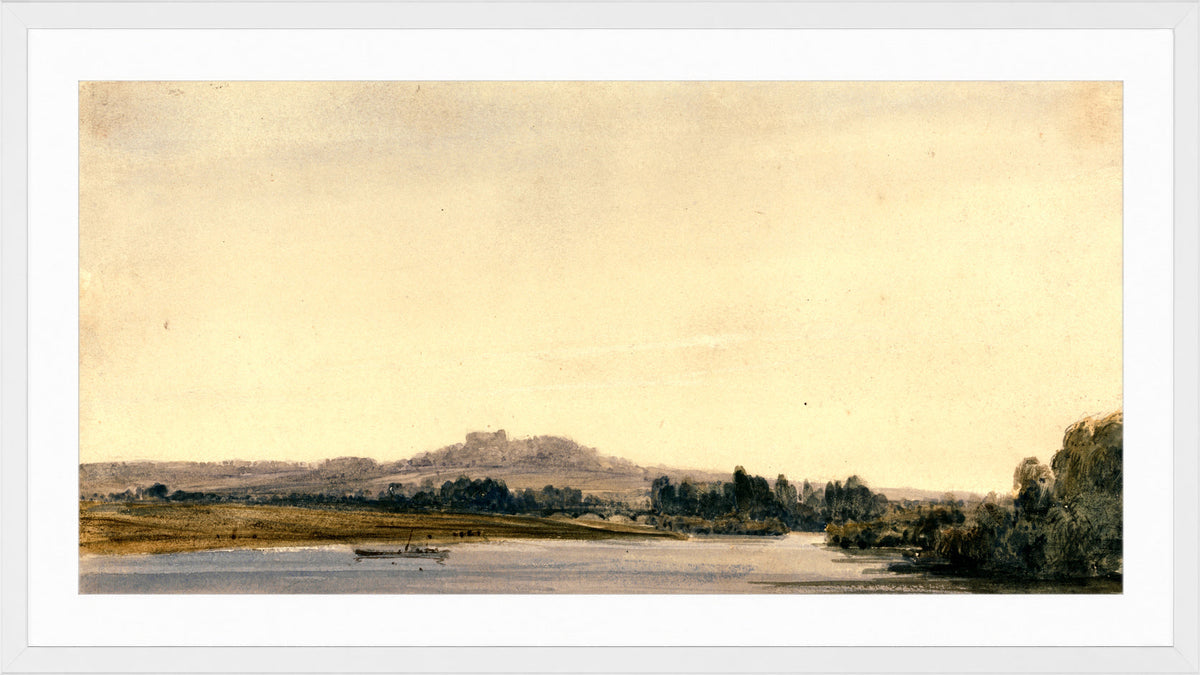 William Callow Print, Mont-Valérien from Bois de Boulogne (1834) in a white frame