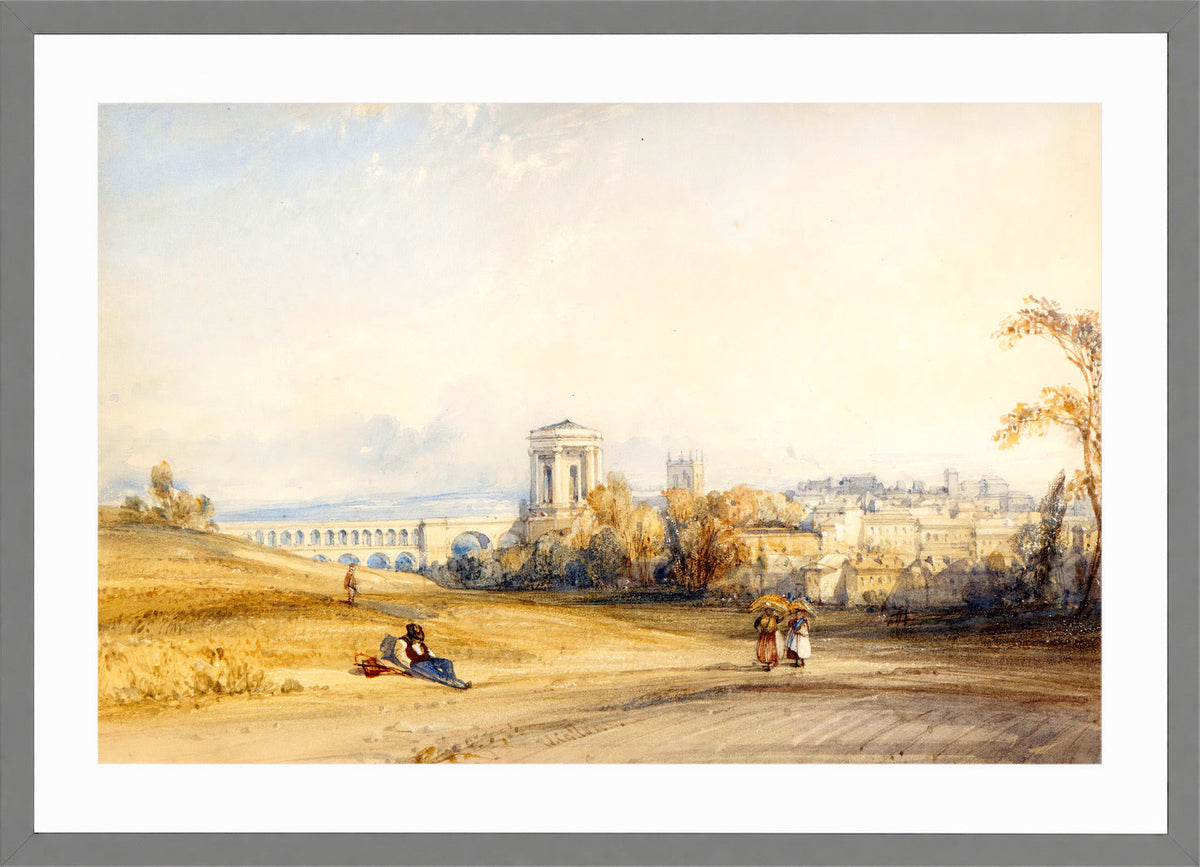 William Callow Print, Montpellier, South of France (c in a light grey frame