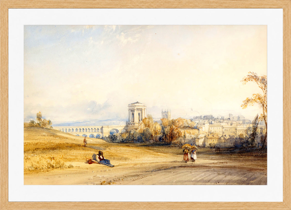 William Callow Print, Montpellier, South of France (c in an oak frame