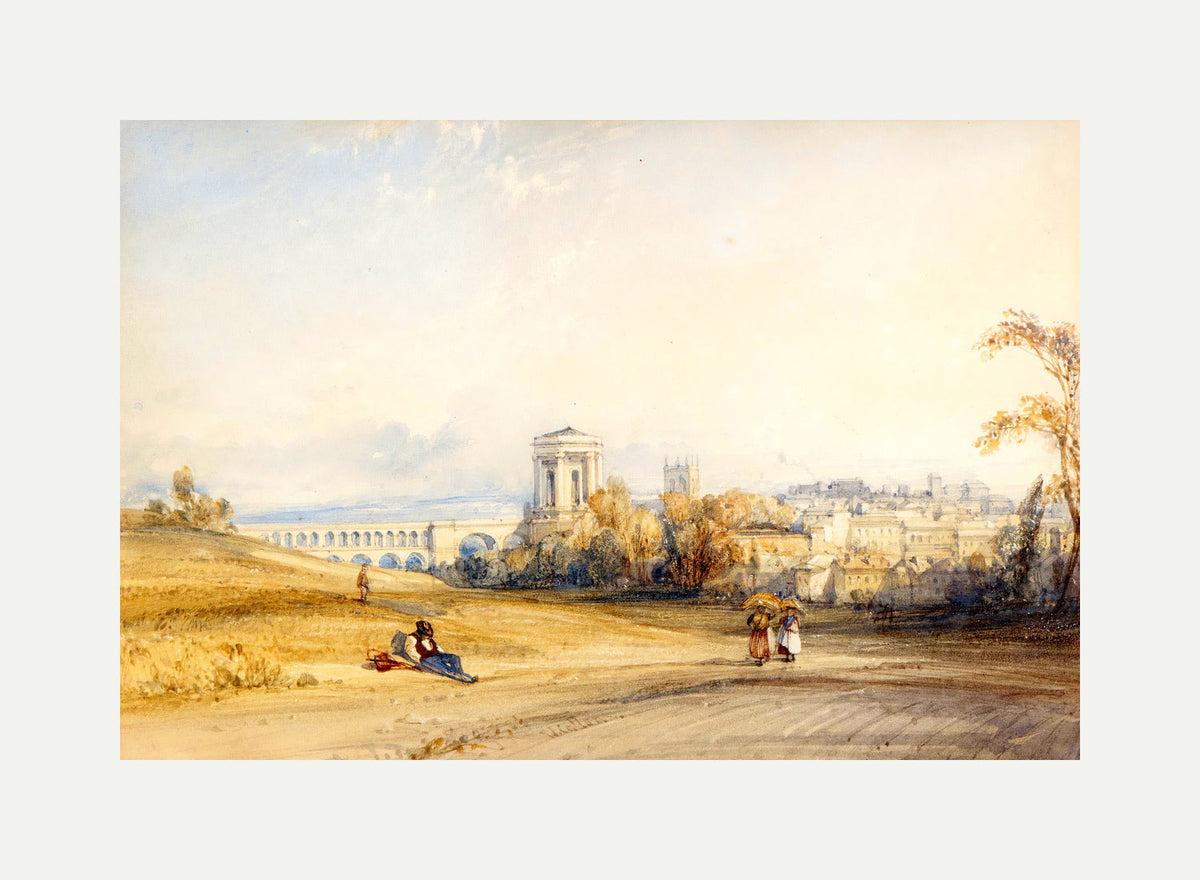 William Callow Print, Montpellier, South of France (c with an off-white border for rolled canvas