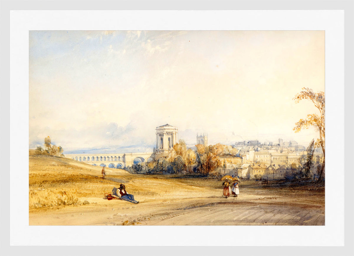 William Callow Print, Montpellier, South of France (c in a white frame
