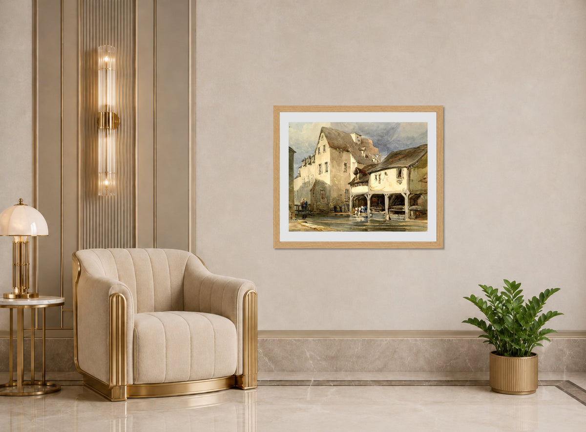 William Callow Print, Moulin St displayed in an Art Deco interior