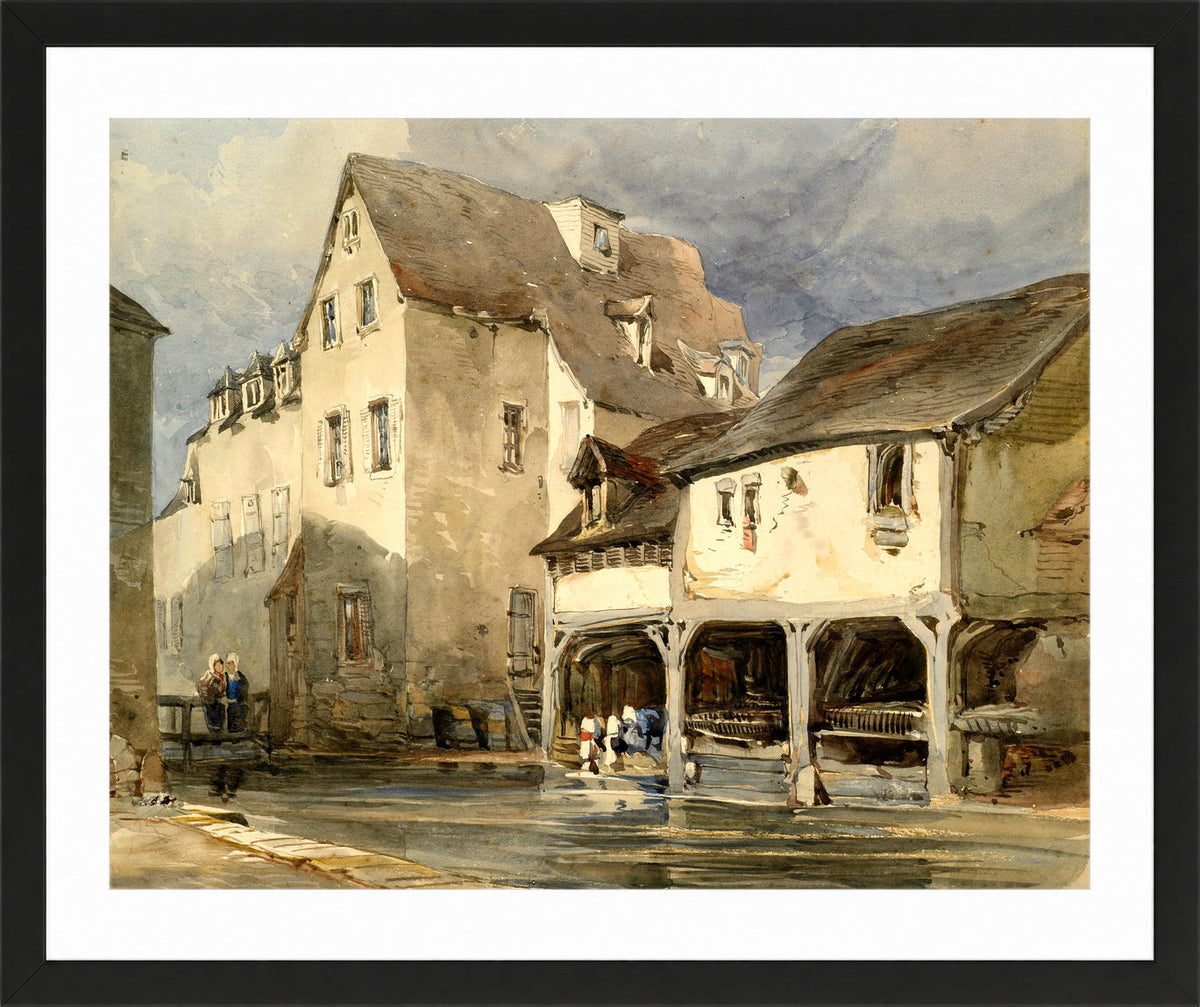 William Callow Print, Moulin St in a black frame