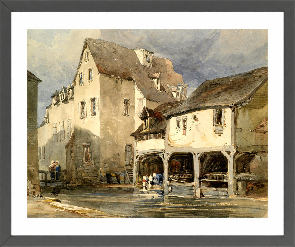 William Callow Print, Moulin St in a dark grey frame