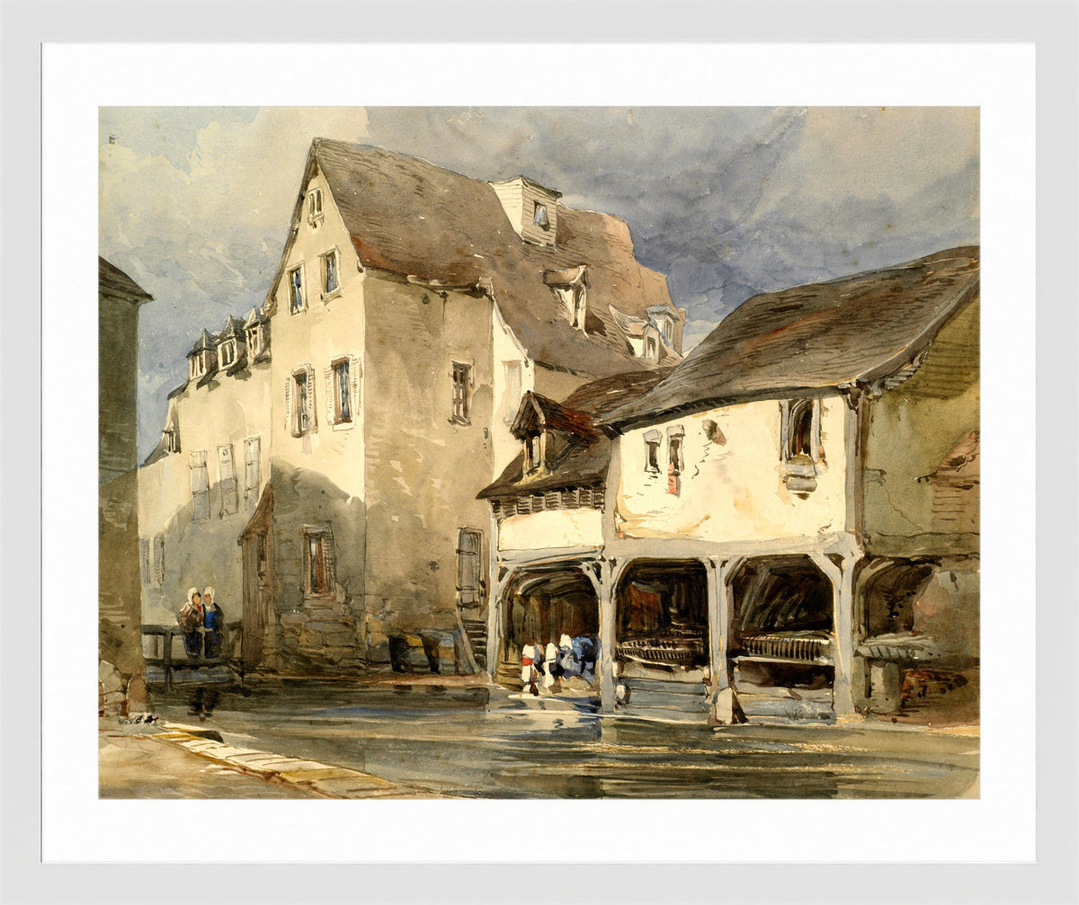 William Callow Print, Moulin St in a white frame