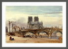 William Callow Print, Notre Dame, Paris (1835) in a dark grey frame
