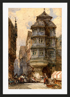 William Callow Print, Old houses, Frankfurt in a black frame