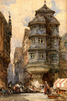William Callow Print, Old houses, Frankfurt as an unframed print