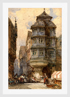 William Callow Print, Old houses, Frankfurt in a white frame