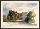 William Callow Print, On the Wharfe, Bolton Abbey (1858) in a brown frame