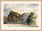 William Callow Print, On the Wharfe, Bolton Abbey (1858) in an oak frame