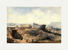 William Callow Print, Plymouth Dockyard after the Fire (1840) with an off-white border for rolled canvas