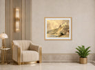 William Callow Print, Rheinfels and St displayed in an Art Deco interior