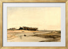 William Callow Print, Ship Building (1841) in a gold frame