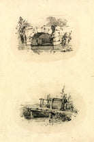 William Callow Print, Stone Bridge_ Wooden Footbridge as an unframed print
