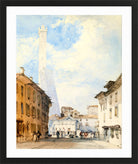 William Callow Print, Street In Bologna in a black frame
