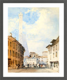 William Callow Print, Street In Bologna in a dark grey frame