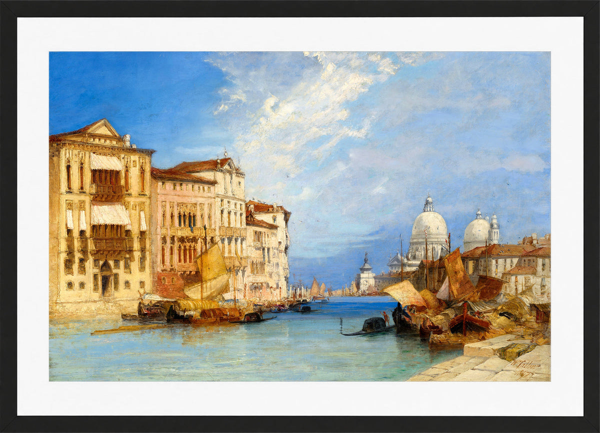 William Callow Print, The Grand Canal, Venice (1897) in a black frame
