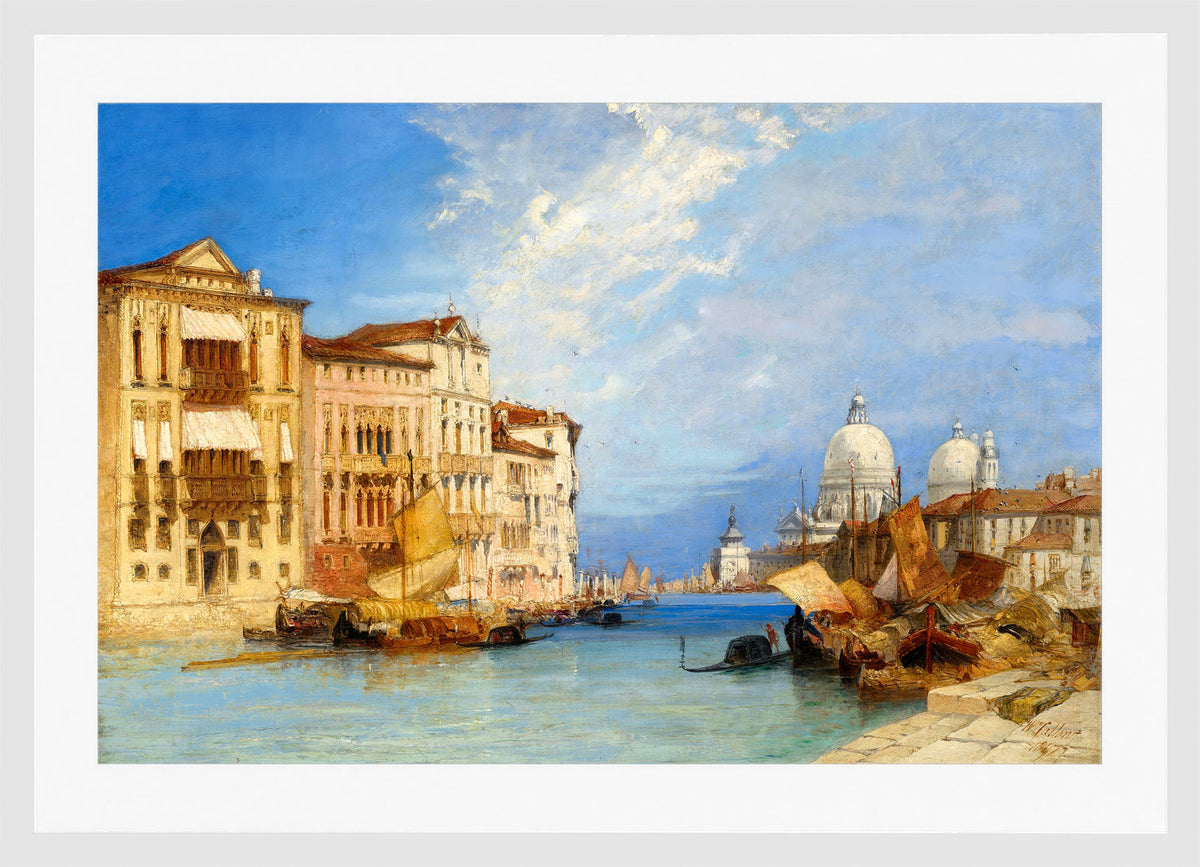 William Callow Print, The Grand Canal, Venice (1897) in a white frame