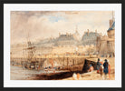 William Callow Print, The Harbor of St. Malo at Low Tide (c in a black frame