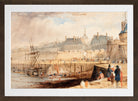 William Callow Print, The Harbor of St. Malo at Low Tide (c in a brown frame