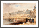 William Callow Print, The Harbor of St. Malo at Low Tide (c in a dark grey frame