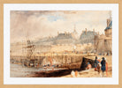 William Callow Print, The Harbor of St. Malo at Low Tide (c in an oak frame