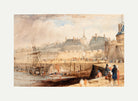 William Callow Print, The Harbor of St. Malo at Low Tide (c with an off-white border for rolled canvas