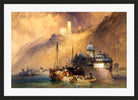William Callow Print, The Phalz Castle on the Rhine (1847) in a black frame