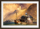 William Callow Print, The Phalz Castle on the Rhine (1847) in a brown frame