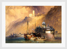 William Callow Print, The Phalz Castle on the Rhine (1847) in a white frame