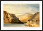 William Callow Print, The Rhine at Assmannshausen (1863) in a black frame