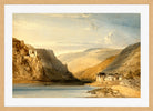 William Callow Print, The Rhine at Assmannshausen (1863) in an oak frame