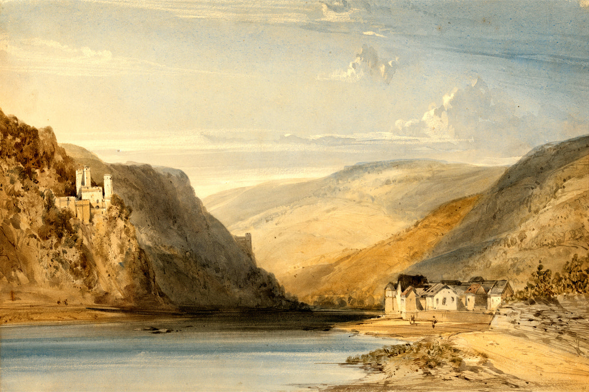 William Callow Print, The Rhine at Assmannshausen (1863) as an unframed print